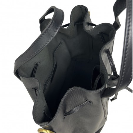 bucket bag sac seau the bridge noir ouvert