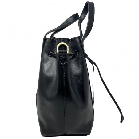 bucket bag sac seau the bridge noir  coté attaches bandoulière