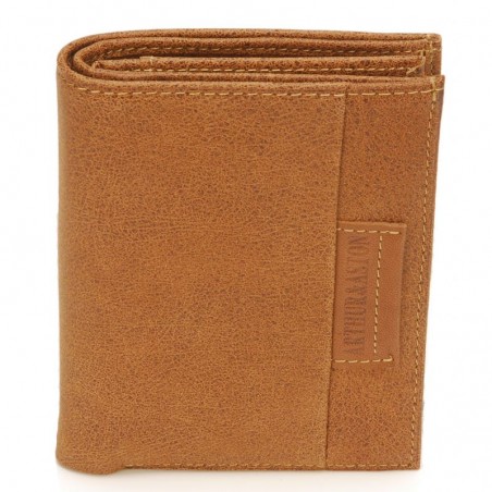 Portefeuille marron vue face arthur aston 2158-800