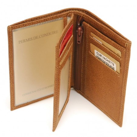 Portefeuille marron vue sur l’intérieur arthur aston 2158-800