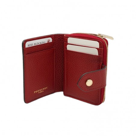 Mini portefeuille rouge vue sur l'intérieur