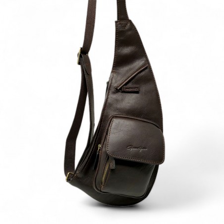 Gérard Henon Sac monobretelle 5258 ARIZONA marron chocolat face
