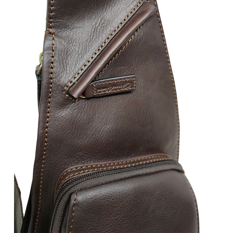 Gérard Henon Sac monobretelle 5258 ARIZONA marron chocolat détail