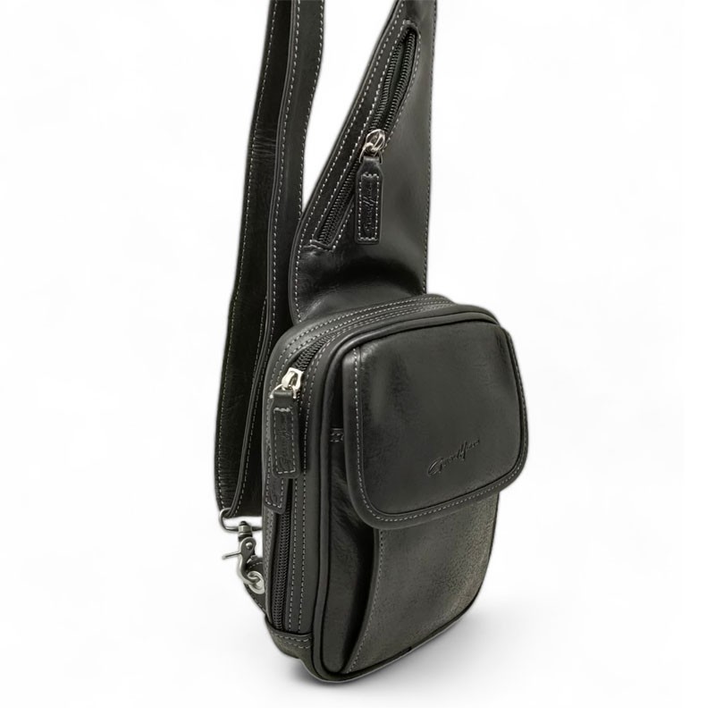 Sac holster homme Gérard Henon 8150 Sahara noir côté
