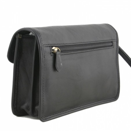Sacoche homme à rabat KATANA noir dos 31030