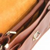 Sacoche homme à rabat KATANA cognac ouvert