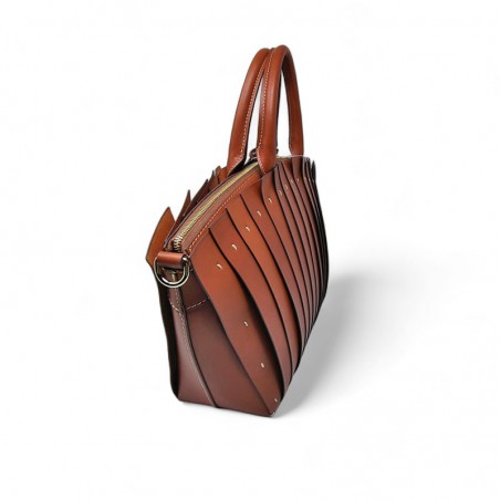 sac shopping porté main 07392 BOLDRINI cognac coté