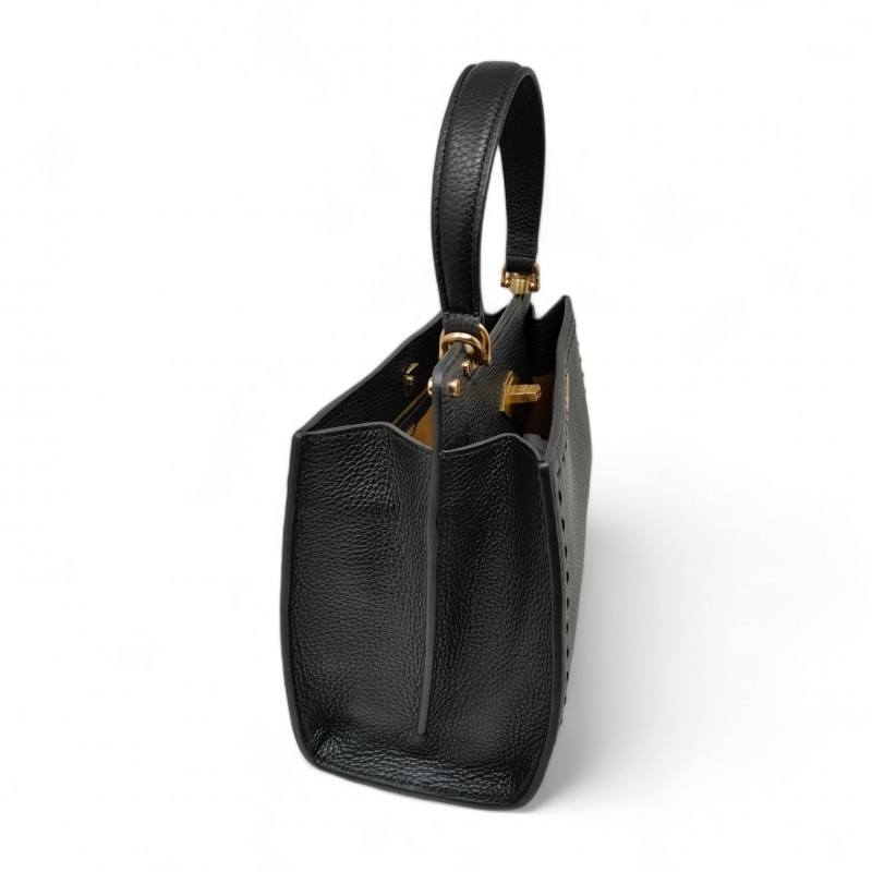 Sac dame Pourchet Trianon noir bandoulière 78072 ouvert