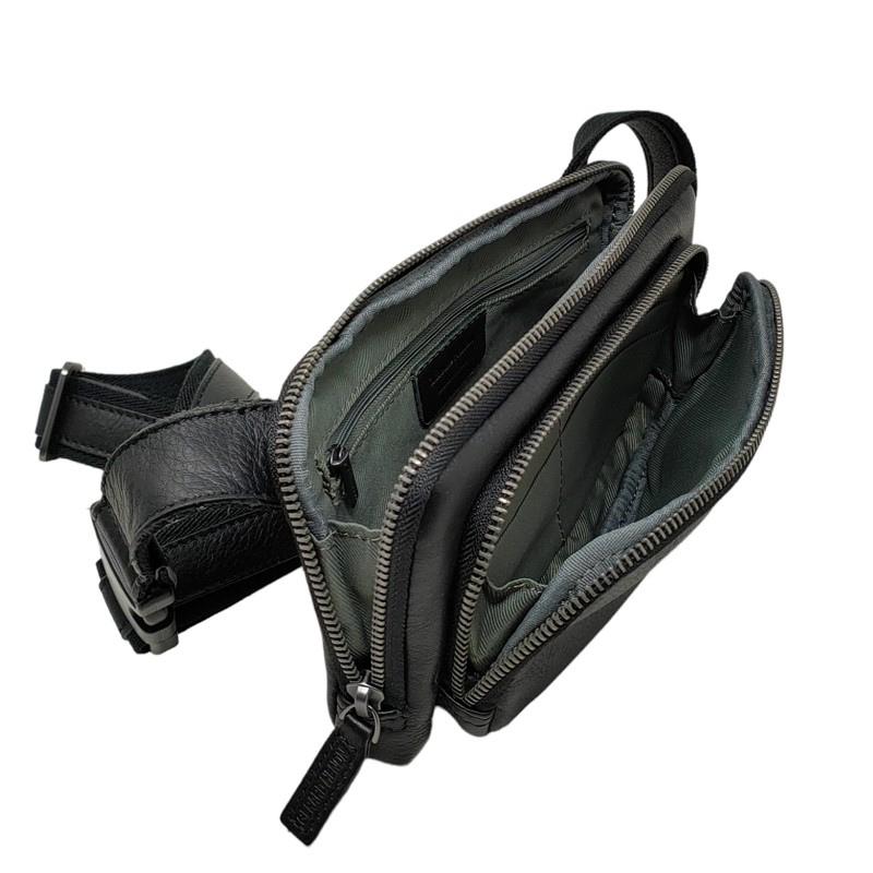 sac banane plat Gérard Henon 6901 AMSTERDAM noir ouvert