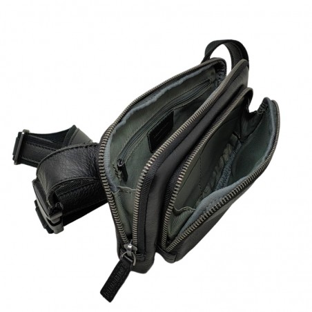sac banane plat Gérard Henon 6901 AMSTERDAM noir ouvert