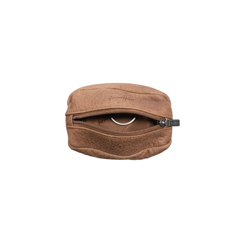 Porte monnaie en grain de café marron vue sur l’intérieur