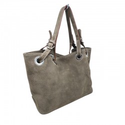 Charles et Charlus totebag cuir taurillon couleur moss face