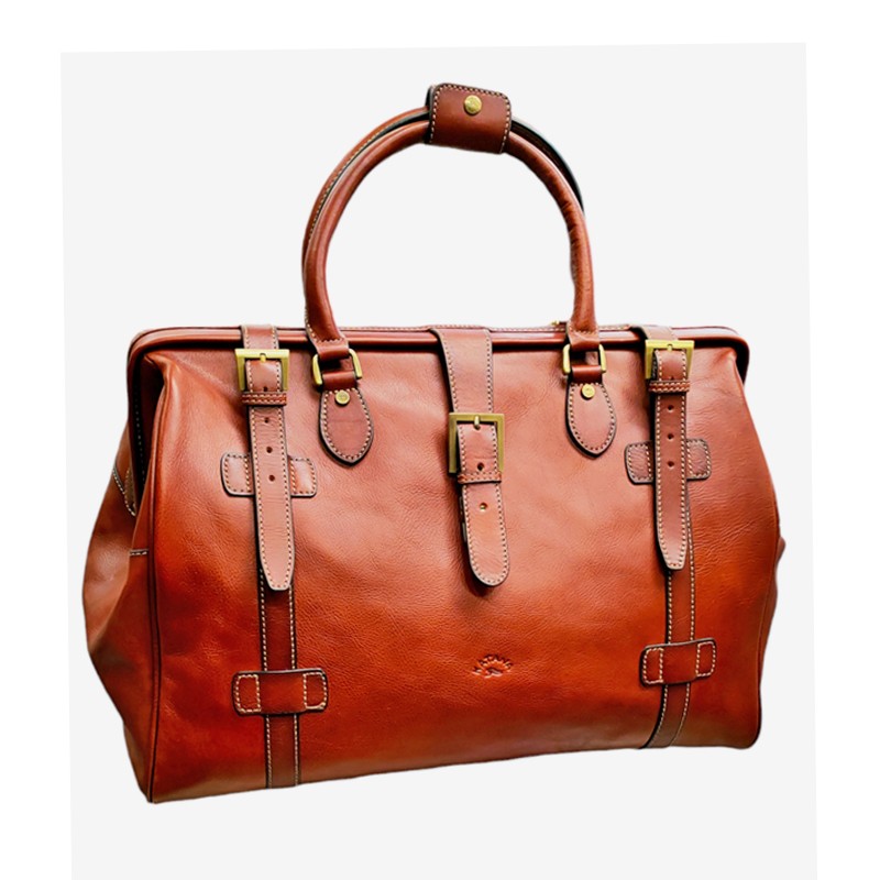 Sac de voyage en cuir KATANA marron face 33154