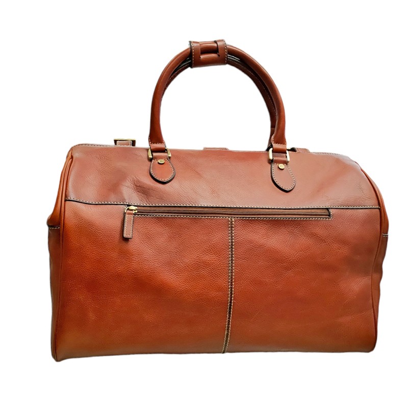 Sac de voyage en cuir KATANA marron dos 33154