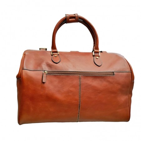 Sac de voyage en cuir KATANA marron dos 33154