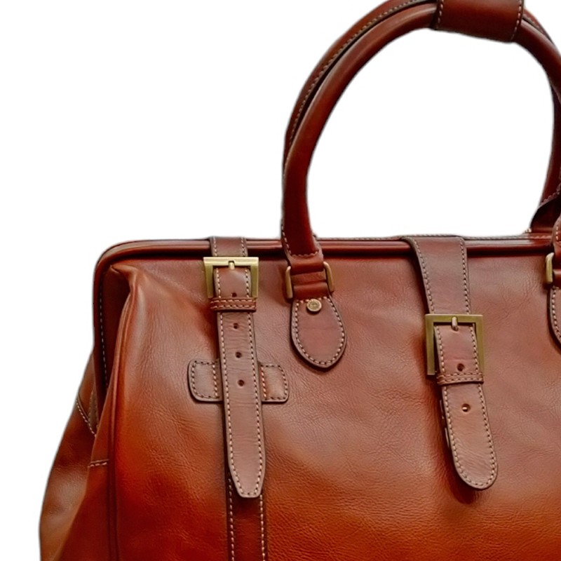 Sac de voyage en cuir KATANA marron détail 33154