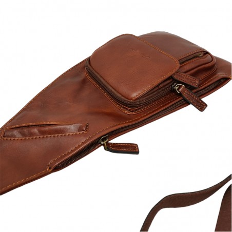 Gérard Henon Sac monobretelle 5258 ARIZONA marron à plat