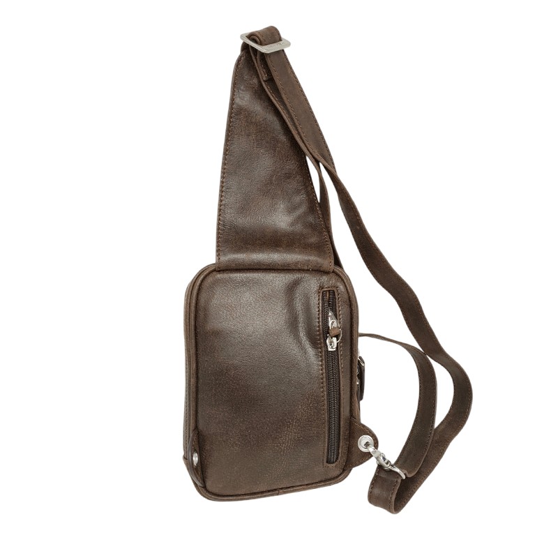 Sac holster homme Gérard Henon 8150 Sahara marron foncé dos
