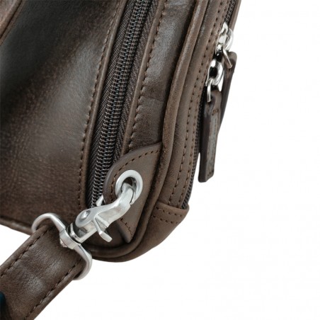 Sac holster homme Gérard Henon 8150 Sahara marron foncé détail