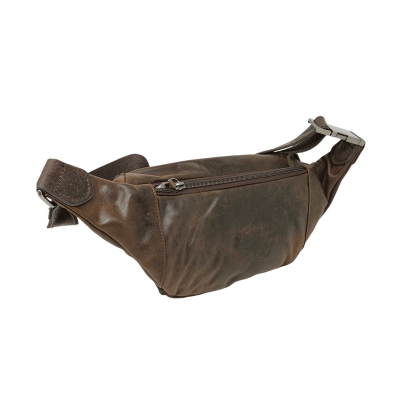 Gérard Henon Sac banane en cuir 81000 marron foncé dos