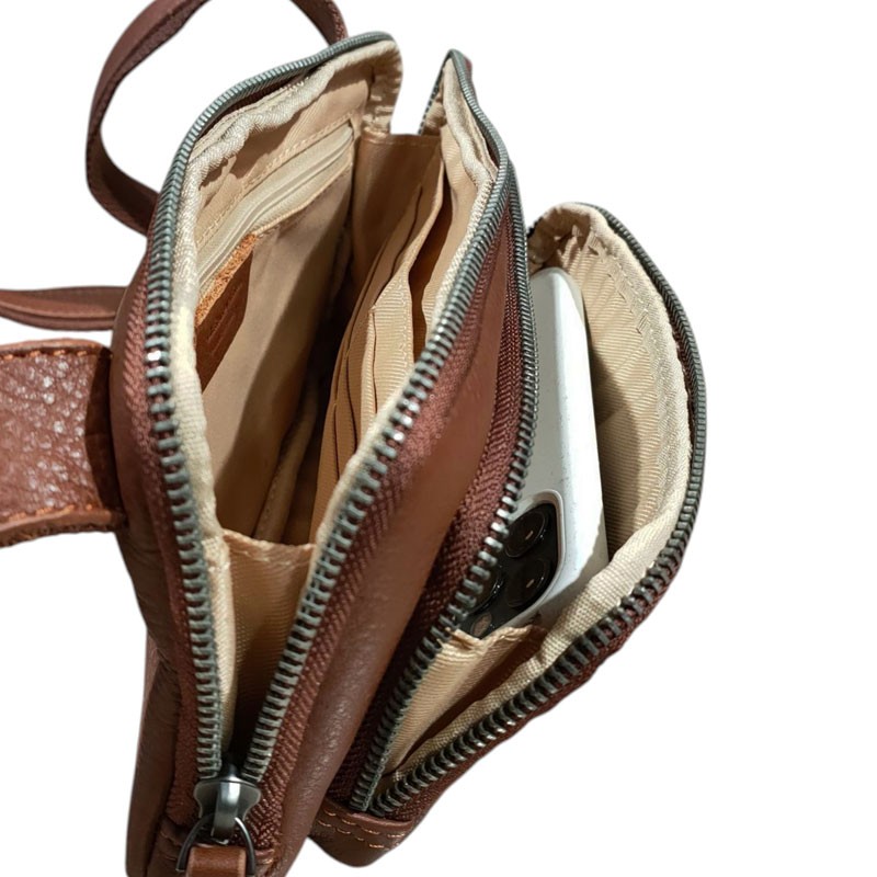 sac banane plat Gérard Henon 6901 AMSTERDAM marron intérieur
