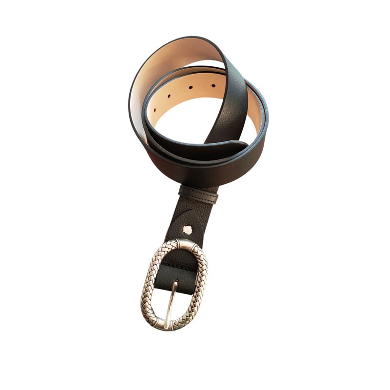 ceinture cuir dame noir face