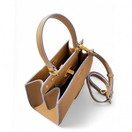 POURCHET mini sac TRIANON 78071 beige/lilas ouvert