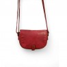 G CONTI mini sac travers dame cuir souple rouge