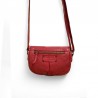 G CONTI mini sac travers dame cuir souple rouge dos