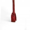 G CONTI mini sac travers dame cuir souple rouge coté