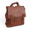 Sac a dos cuir vintage souple HAROLDS marron face