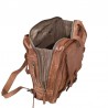 Sac a dos cuir vintage souple HAROLDS marron ouvert