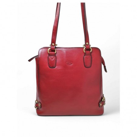 Sac a dos transformable épaule pour dame cuir KATANA 82612 rouge face