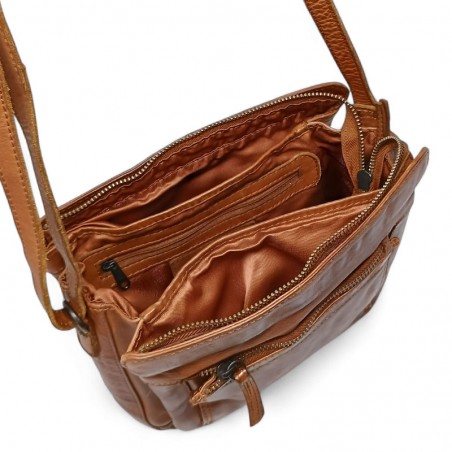 Petit sac Gianni CONTI multipoches 4203379 marron ouvert