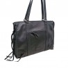 sac lycée A4 noir face Mocca cuir