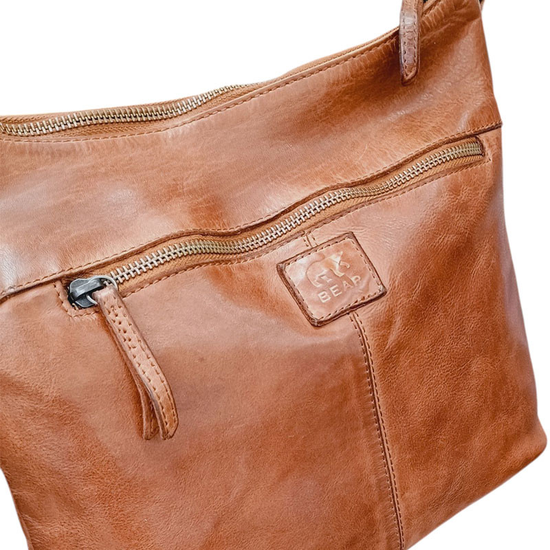 Sac besace femme BEAR DESIGN cognac détail dos