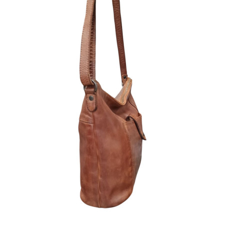 Sac besace femme BEAR DESIGN cognac coté