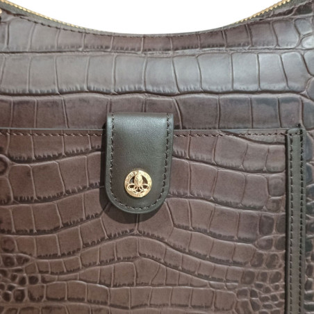 Sac bandoulière POURCHET ligne Bride croco det