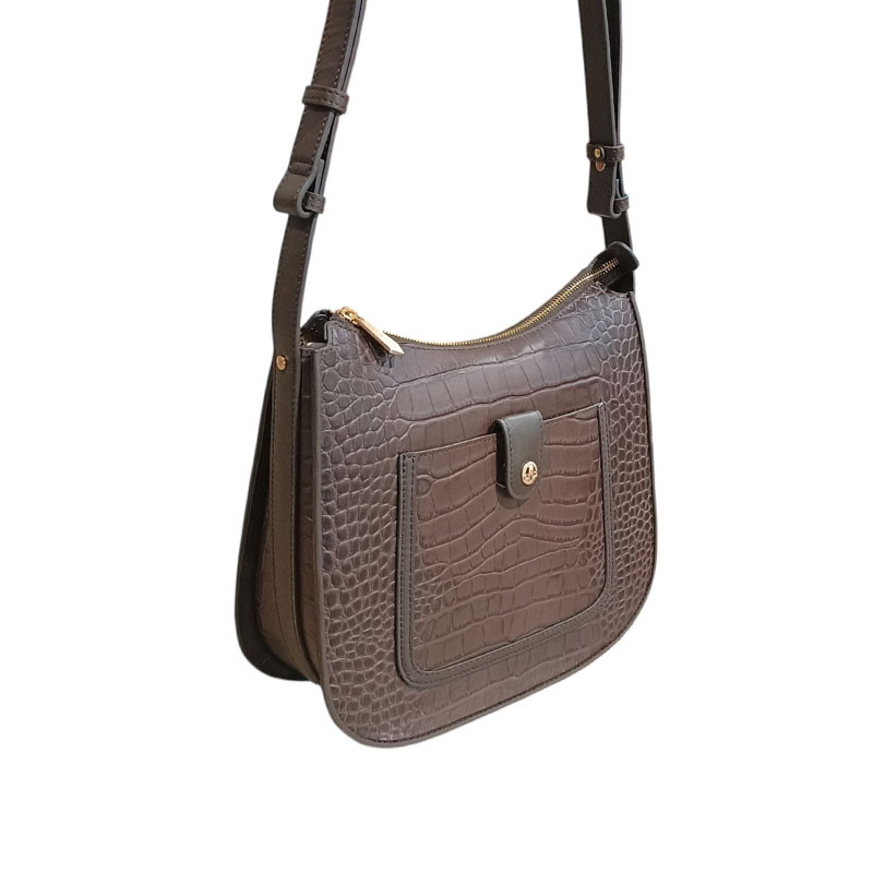 Sac bandoulière POURCHET ligne Bride croco face2