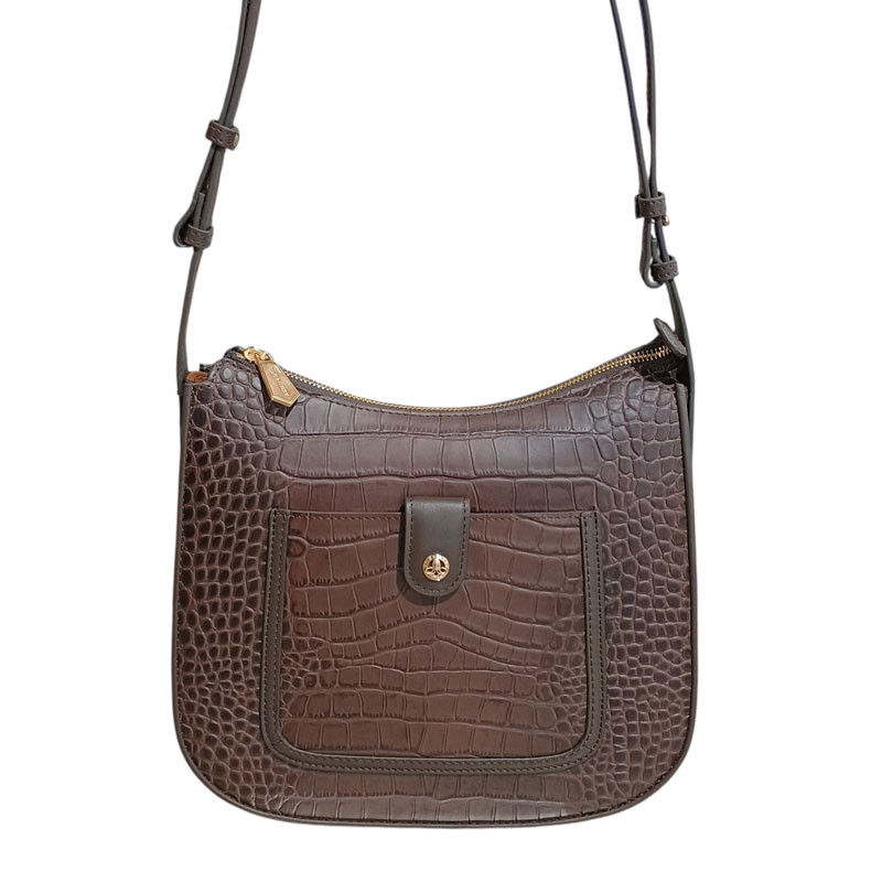 Sac bandoulière POURCHET ligne Bride croco face