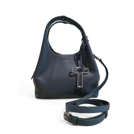 Le tanneur sac juliette porté main noir bandoulière