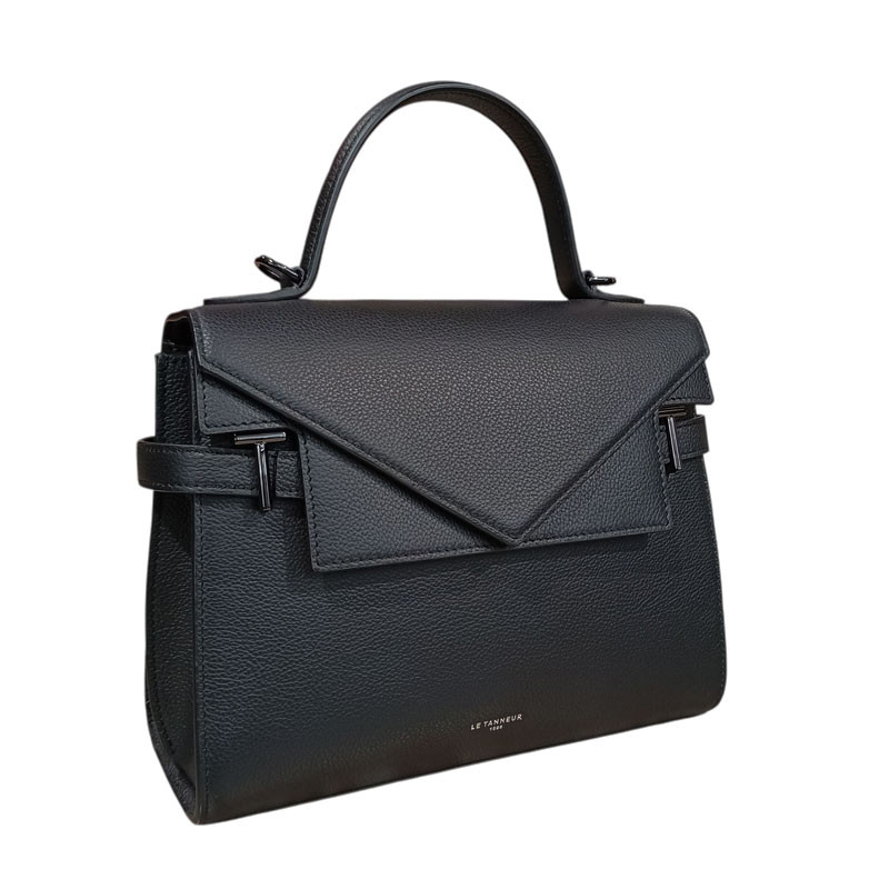 LE TANNEUR Sac EMILIE double rabat 1014 NOIR face