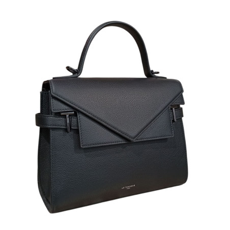 LE TANNEUR Sac EMILIE double rabat 1014 NOIR face