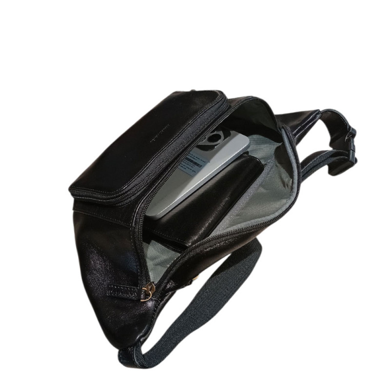 Sac banane HENON noir ouvert