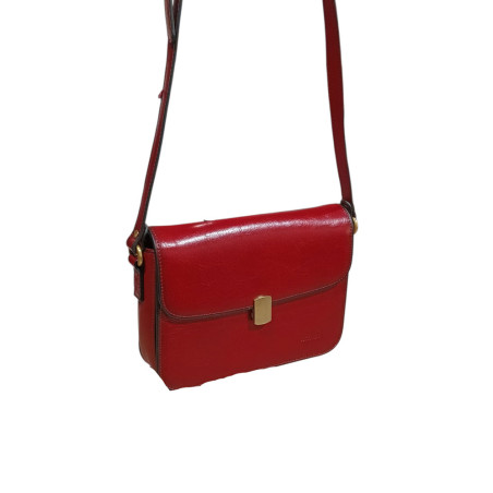 Sac dame g henon 2202 cuir rouge face