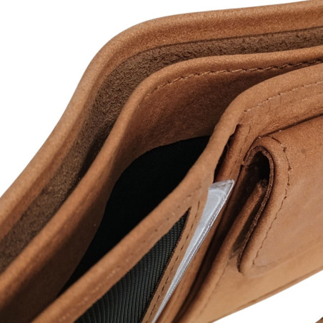 Portefeuille 12cm à l'italienne 5940 naturel double poche billets