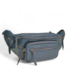 KAT81681 Grand sac banane homme en cuir marine