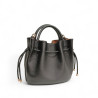 Petit sac bourse POURCHET en cuir de vachette 26001, couleur noir vue dos