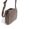 Sac travers cuir brillant made in france by FRANDI taupe vue coté