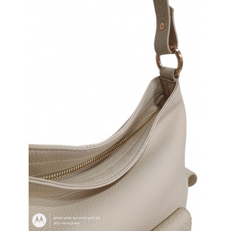 POURCHET Sac besace à poches REPORTER beige vue détail
